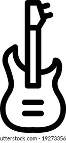 icono de línea delgada vector de guitarra