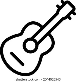 icono de línea delgada vector de guitarra