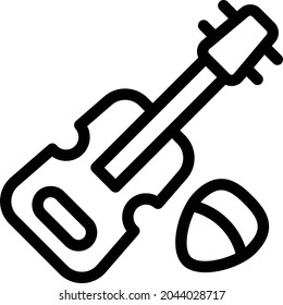 guitar vector thin line icon