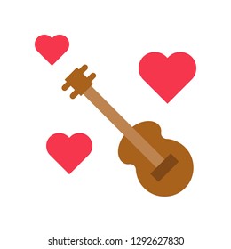 Guitar vector, Valentine and love related flat style icon