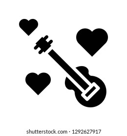 Guitar vector, Valentine and love related solid style icon