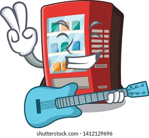 With guitar vending machine next to character door