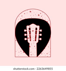 Guitar vintage icon design illustration. Guitar Logo vector