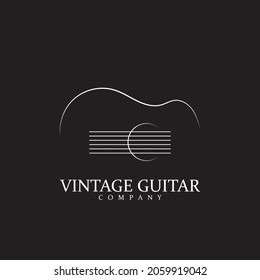 guitar vintage icon vector illustration template design