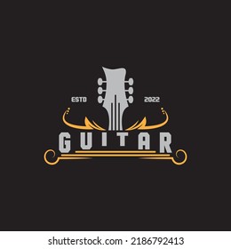 guitar vintage icon vector illustration template design