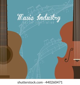 guitar and violin isolated icon design, vector illustration  graphic 
