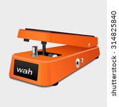 Guitar wah pedal on white background. Vector illustration