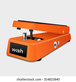 Guitar wah pedal on white background. Vector illustration