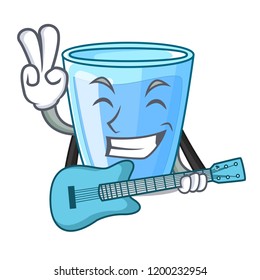 With guitar water glass isolated on the mascot
