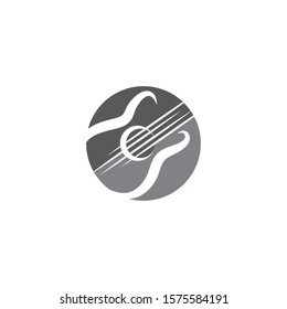 Guitar  Wave Logo Template vector symbol nature