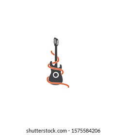 Guitar  Wave Logo Template vector symbol nature