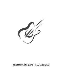 Guitar  Wave Logo Template vector symbol nature