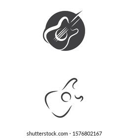 Guitar  Wave Logo Template vector symbol nature