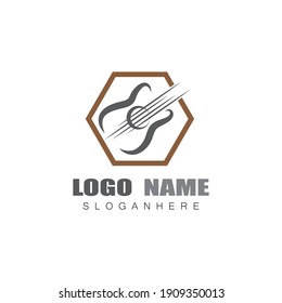 Guitar  Wave Logo Template vector symbol nature