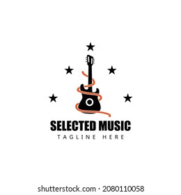 Guitar Wave Logo Template vector symbol nature
