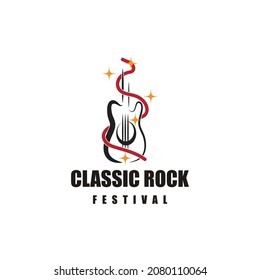 Guitar Wave Logo Template vector symbol nature
