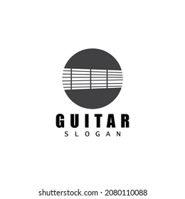 Naturaleza del símbolo del vector de la plantilla de logotipo de onda de guitarra
