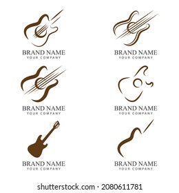 Guitar Wave Logo Template vector symbol nature
