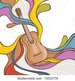 Guitar and waves of music