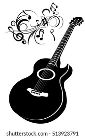 guitar white and black