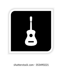 Guitar -  white vector icon