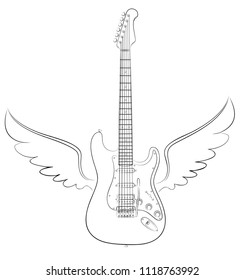 Guitar with wings.
