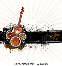 guitar,grunge ink,music background