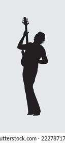 Guitarist artist silhouette vector art