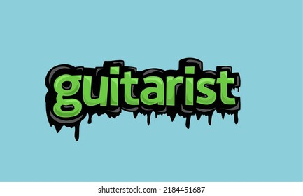 GUITARIST background writing vector design very cool and simple
