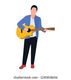 Guitarist flat icon design