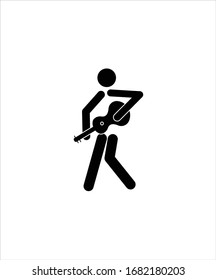 guitarist flat icon,vector best flat design icon.