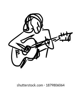 guitarist guitar player abstract illustration sketch style 