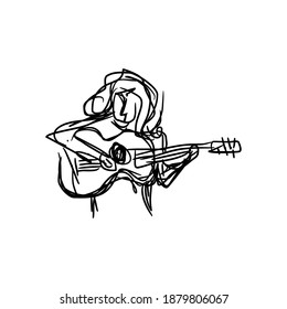 guitarist guitar player abstract illustration sketch style 