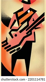Guitarist Guitar Recital Poster Vector Illustration
