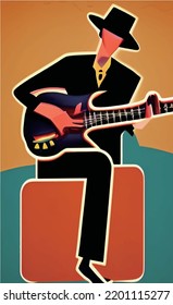 Guitarist Guitar Recital Poster Vector Illustration