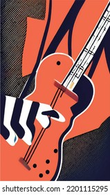 Guitarist Guitar Recital Poster Vector Illustration