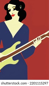 Guitarist Guitar Recital Poster Vector Illustration