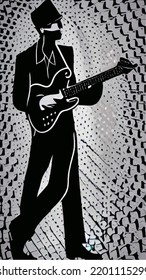 Guitarist Guitar Recital Poster Vector Illustration