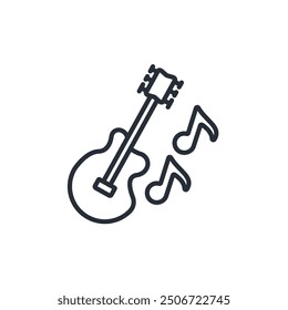 Gitarrensymbol. vector.Editable stroke.linear style Zeichen zur Verwendung Web-Design, logo.Symbol-Illustration.