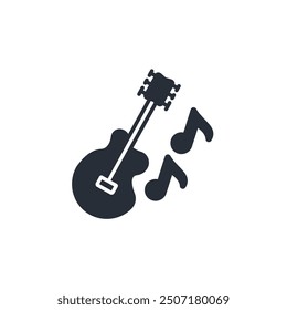 Gitarrensymbol. vector.Editable stroke.linear style Zeichen zur Verwendung Web-Design, logo.Symbol-Illustration.