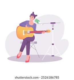 Gitarrist Illustration im flachen Stil 