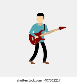guitarist musician character playing a beautiful instrumental song
