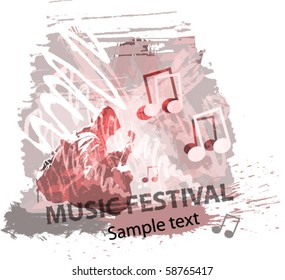 guitarist on grunge background
