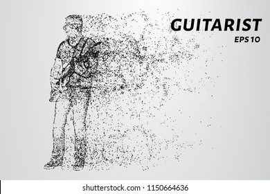 Guitarist playing the guitar. Vector illustration