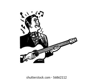 Guitarist - Retro Clip Art