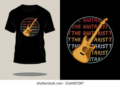 the guitarist retro t shirt design