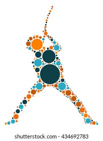 Guitarist shape vector design by color point