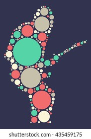 Guitarist shape vector design by color point