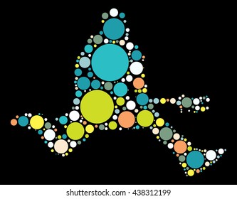 Guitarist shape vector design by color point