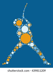 Guitarist shape vector design by color point